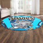 sharks-rugby-round-rug-sharks-with-rugby-ball-and-aboriginal-dot-design-blue-background-round-rug