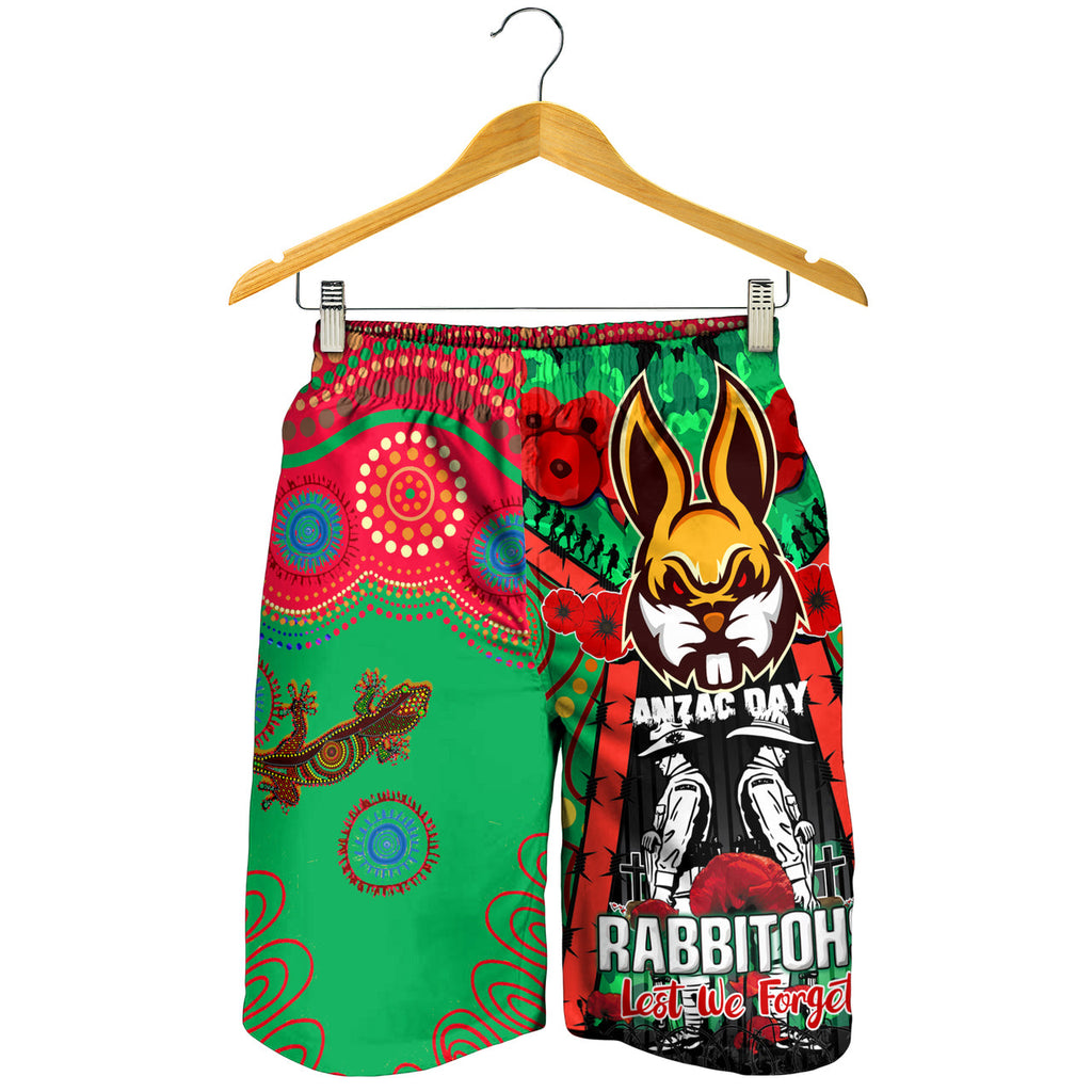 rabbitohs-rugby-aboriginal-anzac-day-custom-watercolour-men-short-remembrance-indigenous-rabbitohs-with-poppy-flower