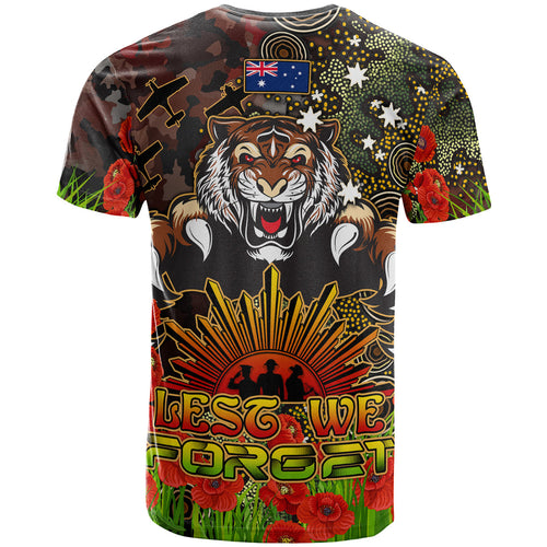 tigers-rugby-t-shirt-custom-anzac-tigers-with-remembrance-poppy-and-indigenous-patterns-t-shirt