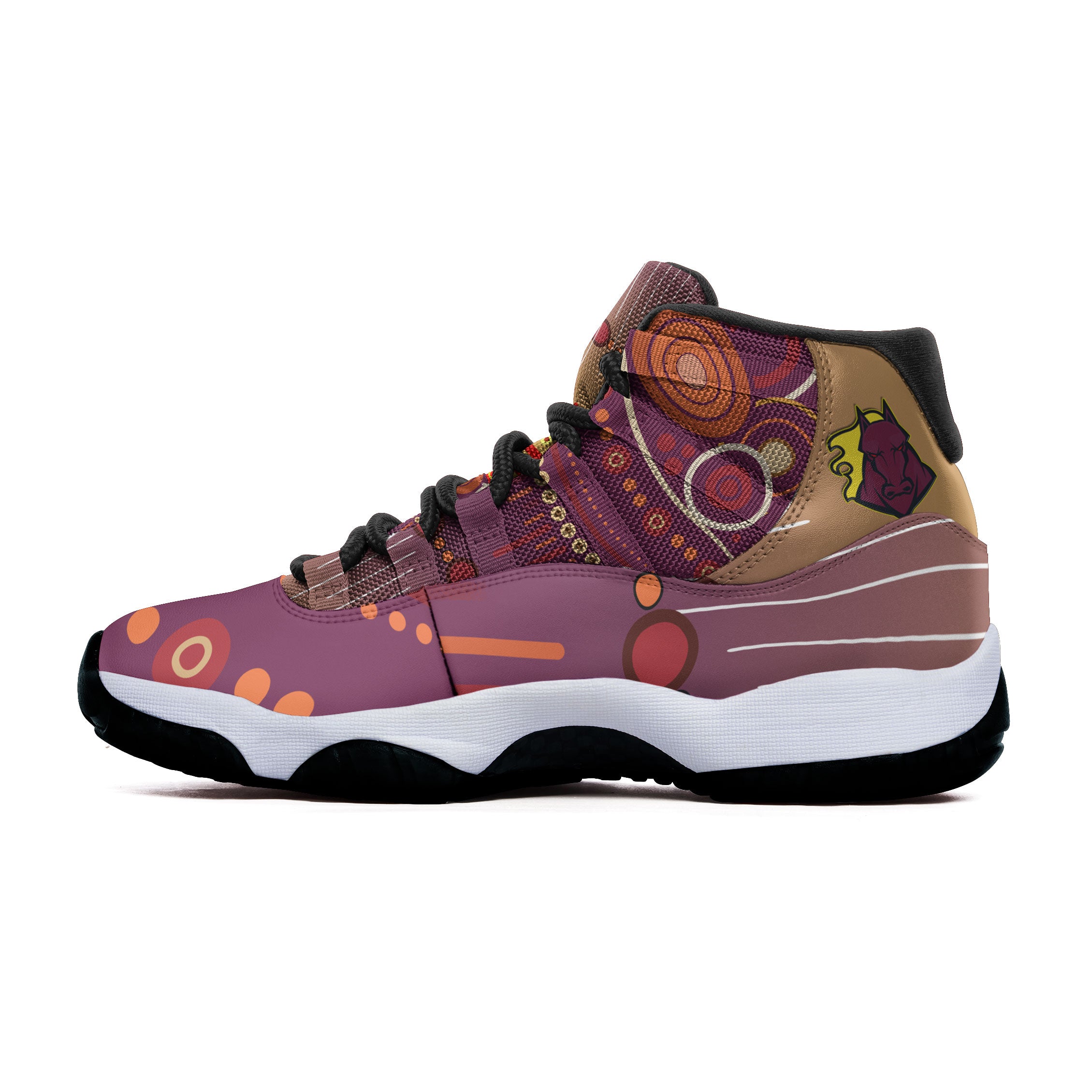broncos-rugby-custom-high-top-basketball-shoes-j11-horse-aboriginal-patterns-sneakers-j11