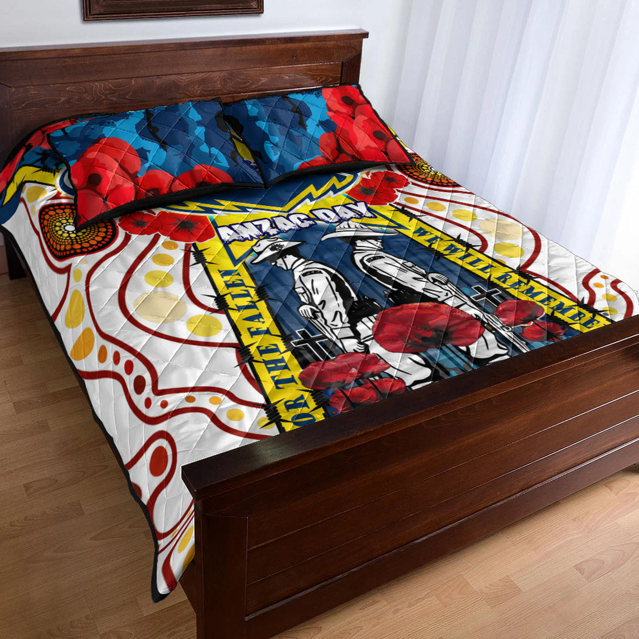 cowboys-anzac-day-watercolour-rugby-quilt-bed-set-custom-remembrance-cowboys-with-poppy-flower