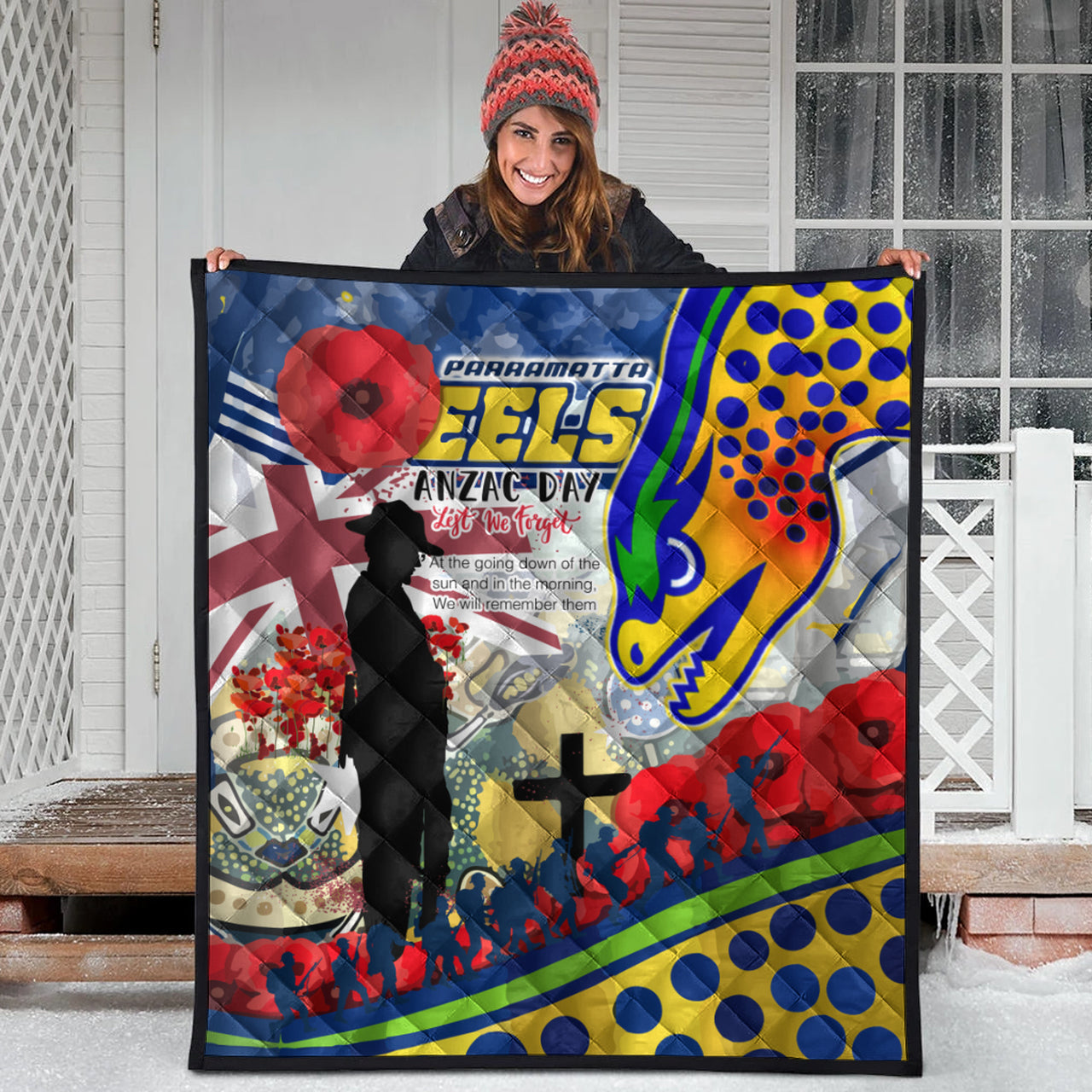 eels-rugby-australia-anzac-day-lest-we-forget-custom-quilt-remembrance-eels-with-anzac-poppy-watercolour-style