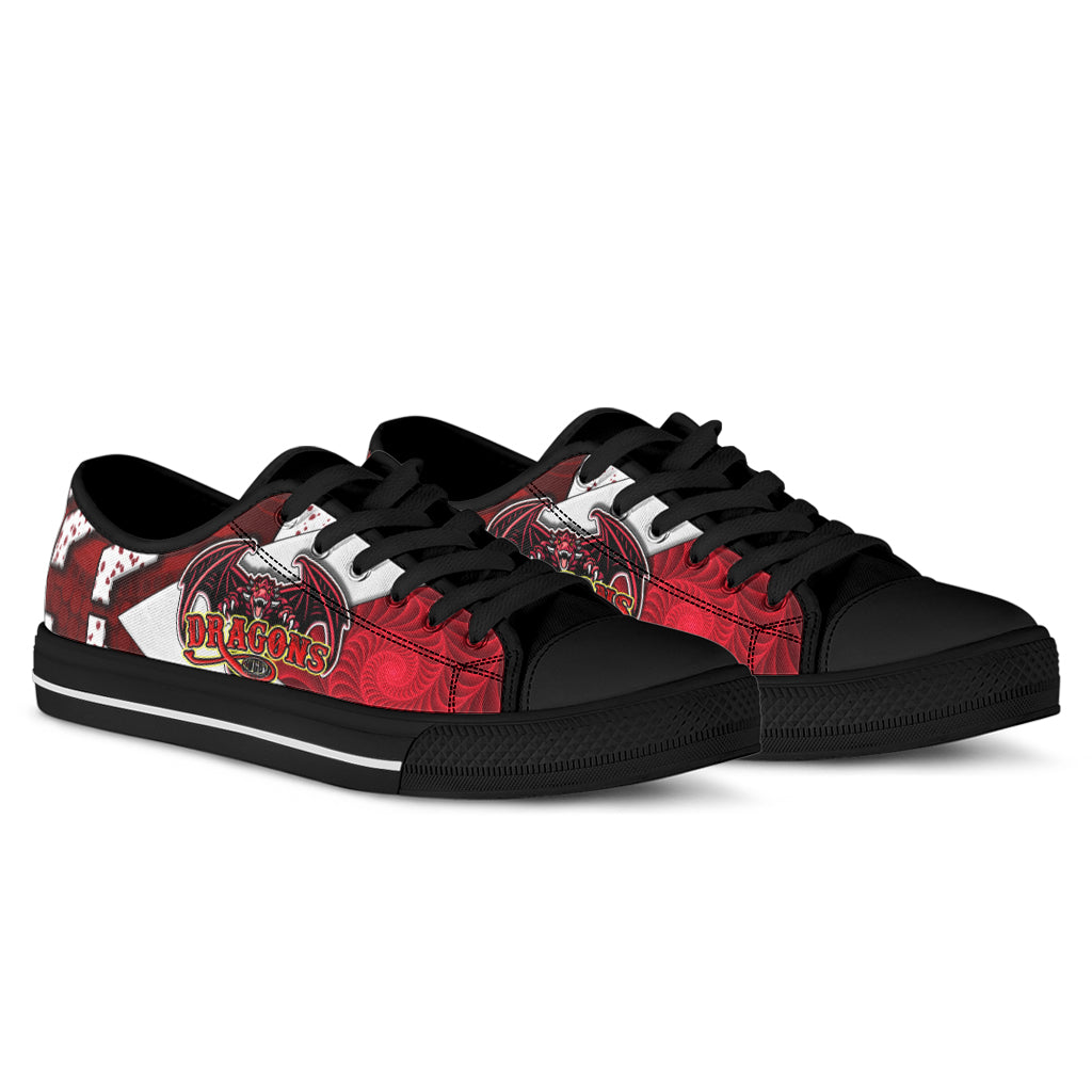 st-george-rugby-low-top-shoes-dragons-with-rugby-ball-aboriginal-patterns