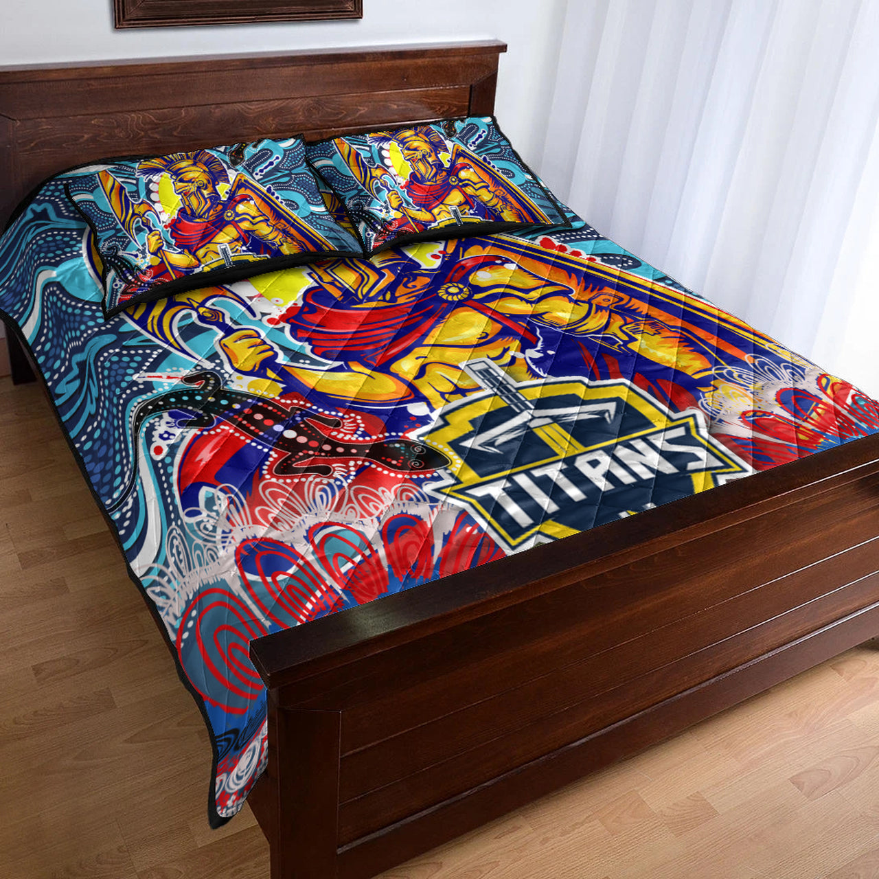titans-aboriginal-custom-rugby-quilt-bed-set-the-indigenous-titans-warriors-with-aboriginal-lizard-and-sun