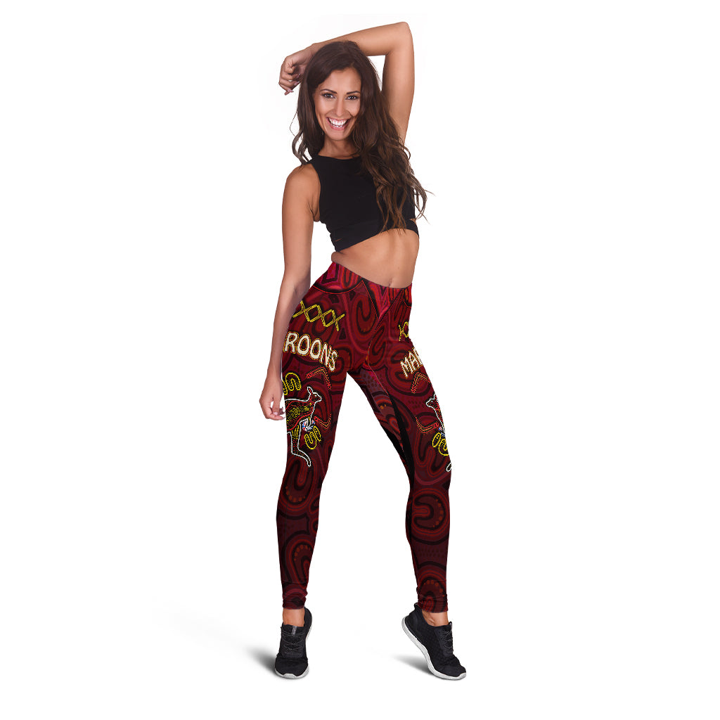 maroons-rugby-leggings-qld-maroons-kangaroo-with-aboriginal-culture-leggings