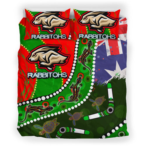 rabbitohs-aboriginal-rugby-custom-bedding-set-the-indigenous-bunniess-army