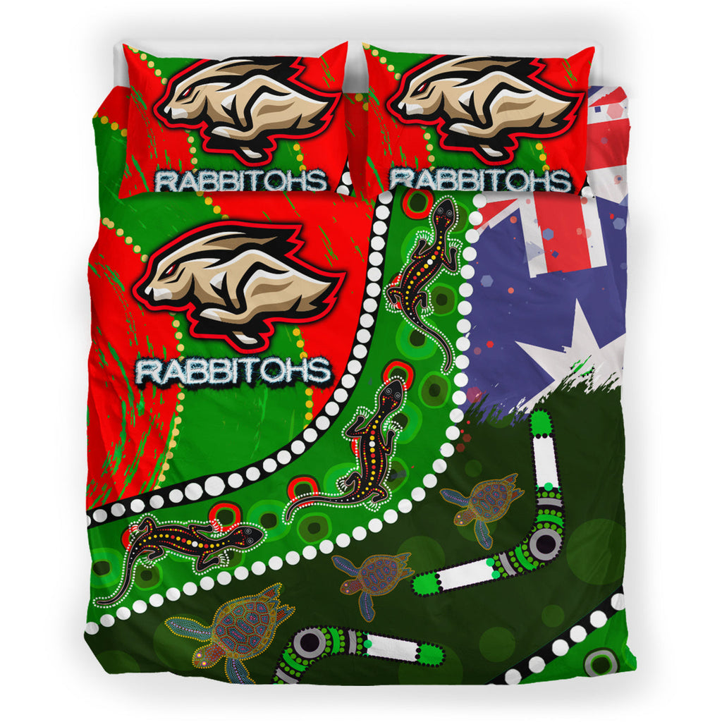 rabbitohs-aboriginal-rugby-custom-bedding-set-the-indigenous-bunniess-army