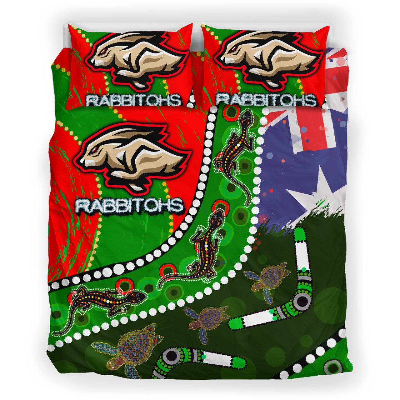 rabbitohs-aboriginal-rugby-custom-bedding-set-the-indigenous-bunniess-army