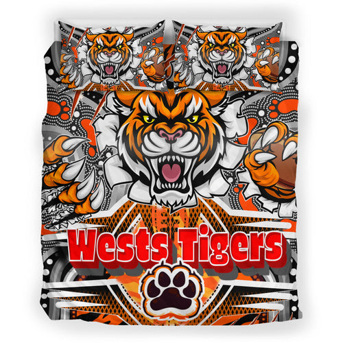 tigers-rugby-aboriginal-bedding-set-custom-indigenous-super-wests-tigers-scratch-style