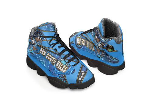 new-south-wales-rugby-league-team-high-top-basketball-shoes-j13-new-south-wales-blues-mascot-aboriginal-art-state-of-origin-sneakers-j13