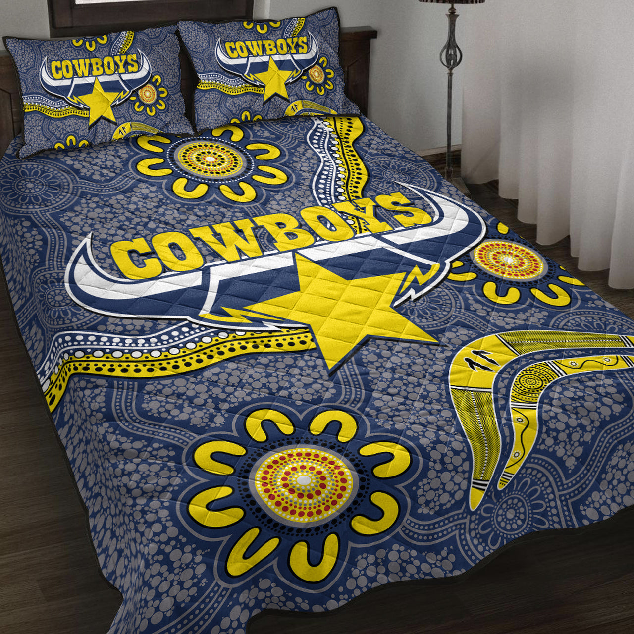 cowboys-rugby-quilt-bed-set-aboriginal-boomerang-cowboys-quilt-bed-set