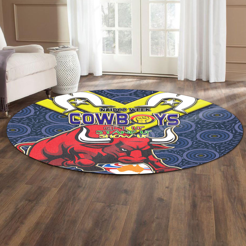 cowboys-rugby-round-rug-cowboys-naidoc-week-buffalo-rugby-get-up-stand-up-show-up-with-aboriginal-patterns-round-rug