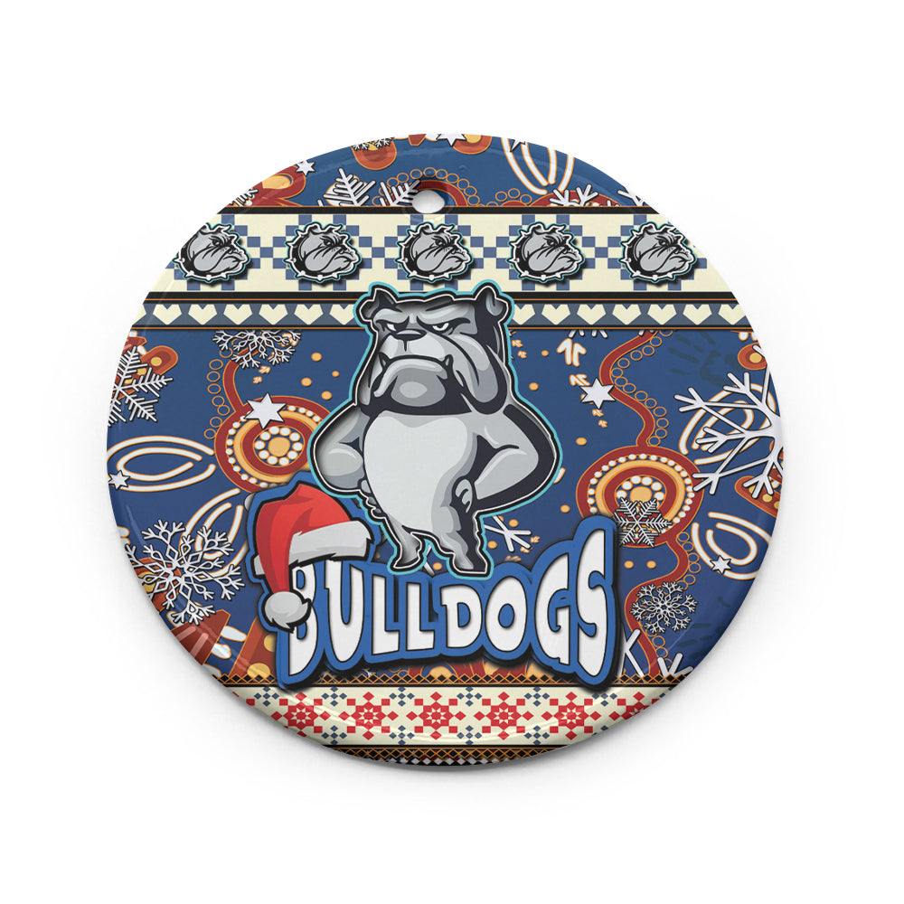 bulldogs-rugby-christmas-ceramic-ornament-xmas-bulldogs-christmas-balls-snowflake-with-aboriginal-patterns