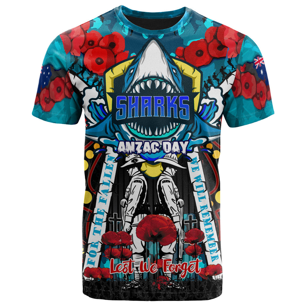 sharks-rugby-anzac-day-watercolour-custom-t-shirt-remembrance-cronulla-sutherland-sharks-with-poppy-flower