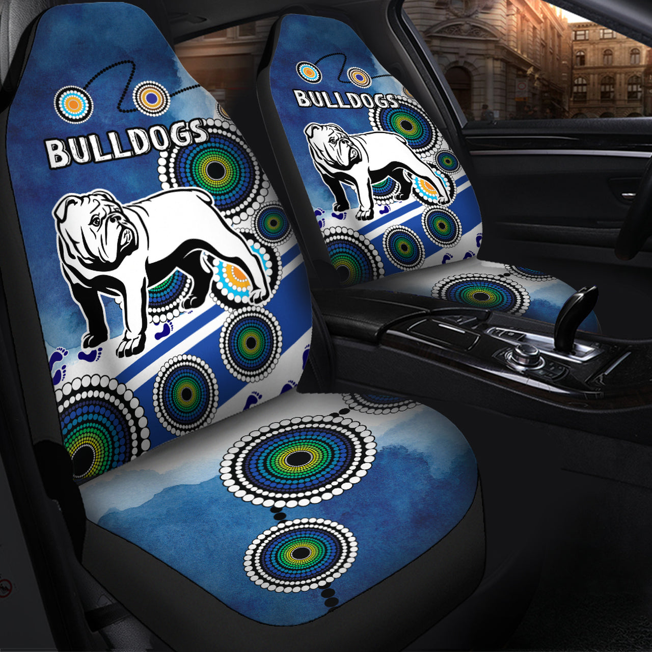 bulldogs-rugby-car-seat-cover-custom-indigenous-bulldogs-car-seat-cover