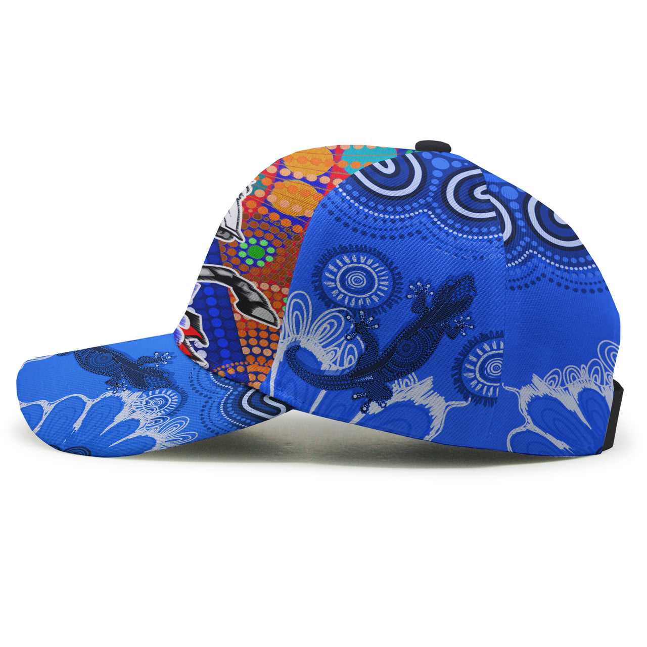 knights-rugby-custom-cap-the-indigenous-knights-watercolor-dot-painting-with-aboriginal-sun