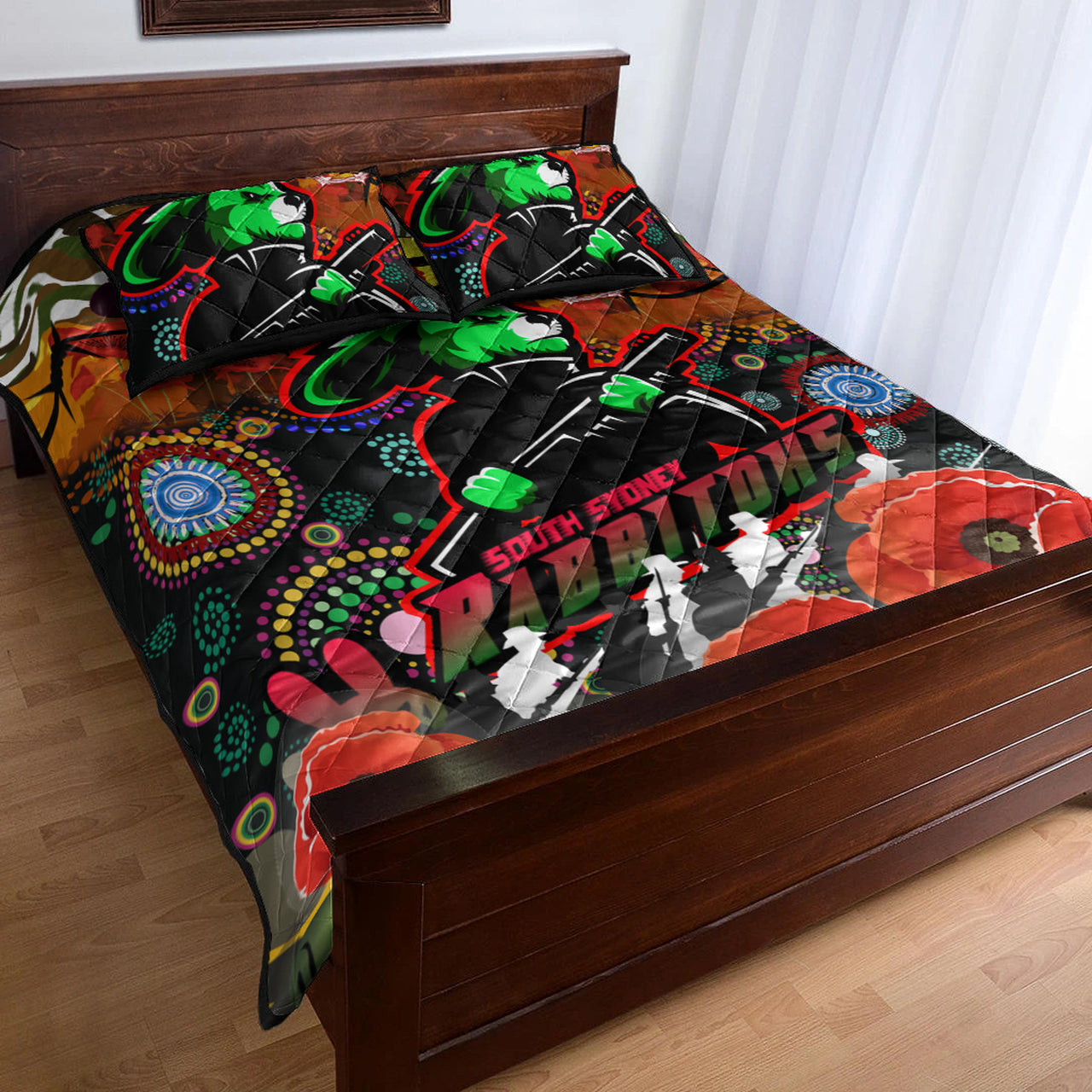 rabbitohs-rugby-custom-camouflage-anzac-poppy-quilt-bed-set-souths-anzac-lest-we-forget-spirit