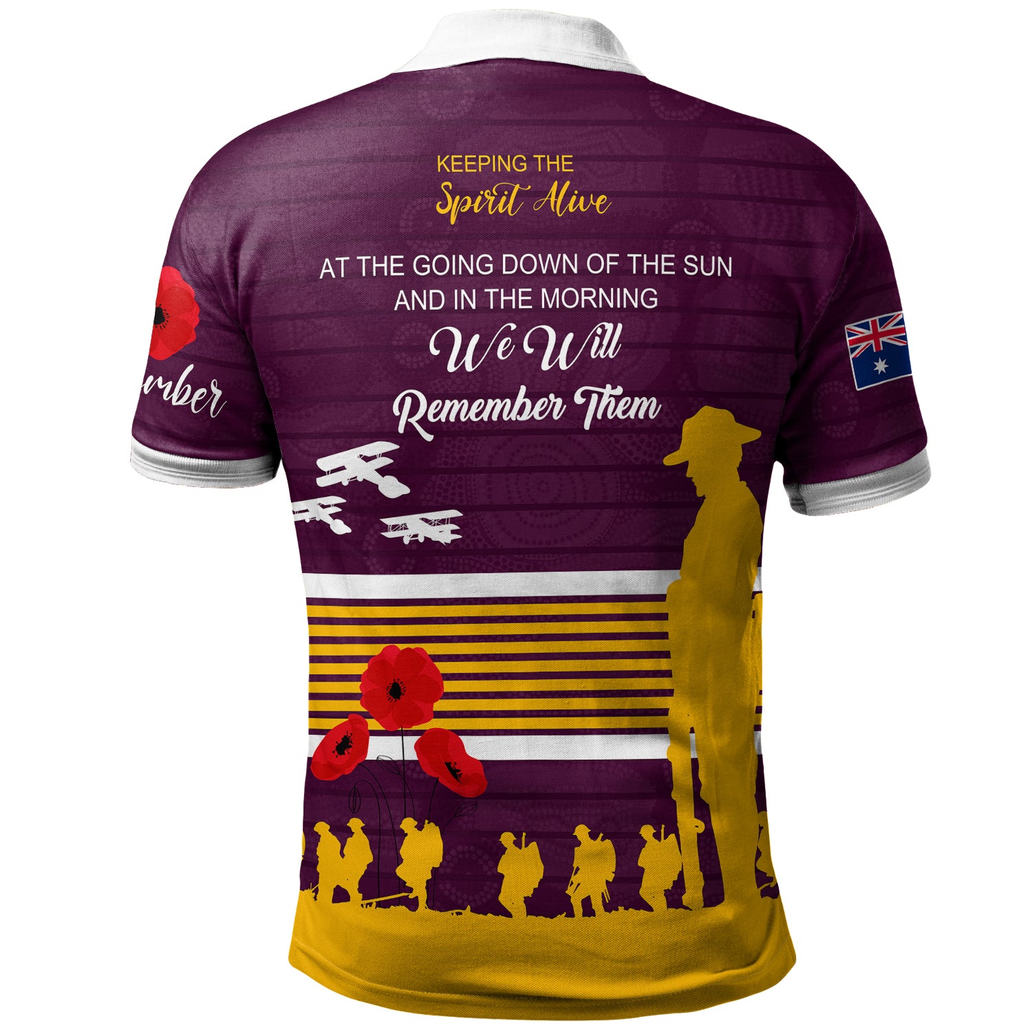 australia-brisbane-anzac-custom-polo-shirt-keeping-the-spirit-alive-polo-shirt