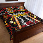 tigers-rugby-anzac-day-watercolour-quilt-bed-set-custom-remembrance-west-tigers-with-poppy-flower