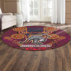maroons-rugby-round-rug-aboriginal-anzac-day-kangaru-with-poppy-flower-patterns-round-rug