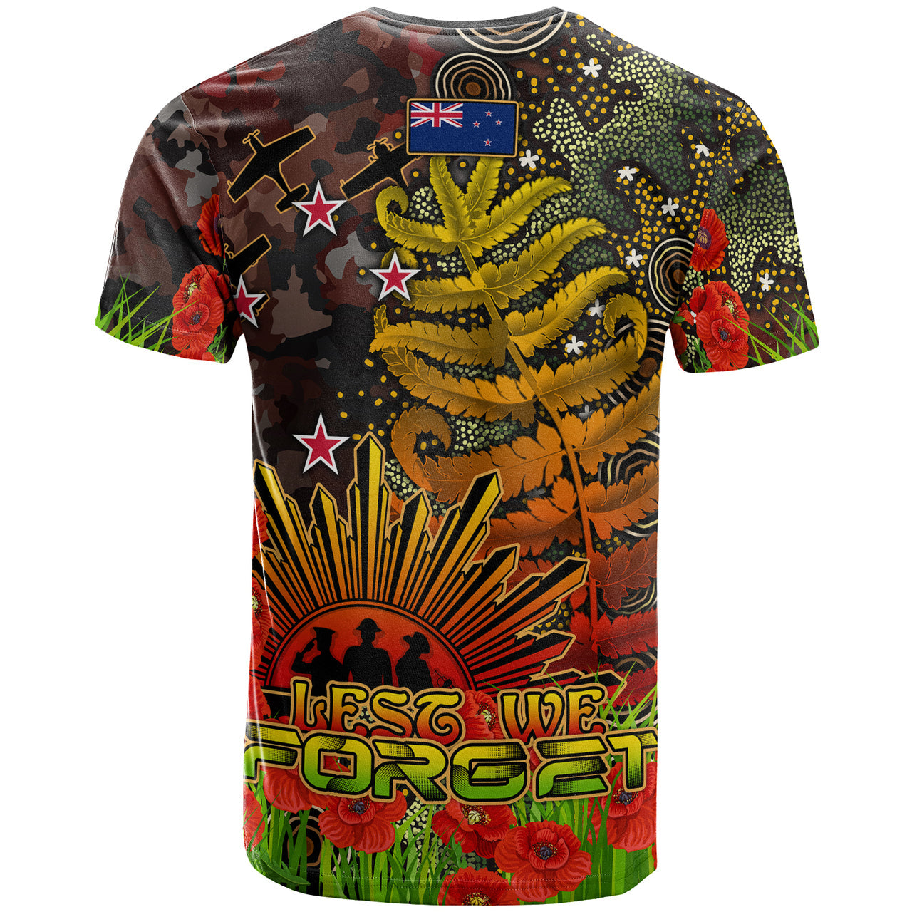 warriors-rugby-t-shirt-custom-anzac-warriors-with-remembrance-poppy-and-indigenous-patterns-t-shirt