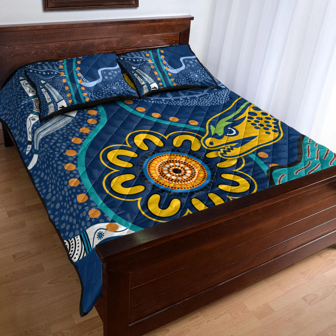 eels-rugby-quilt-bed-set-custom-indigenous-eels-quilt-bed-set