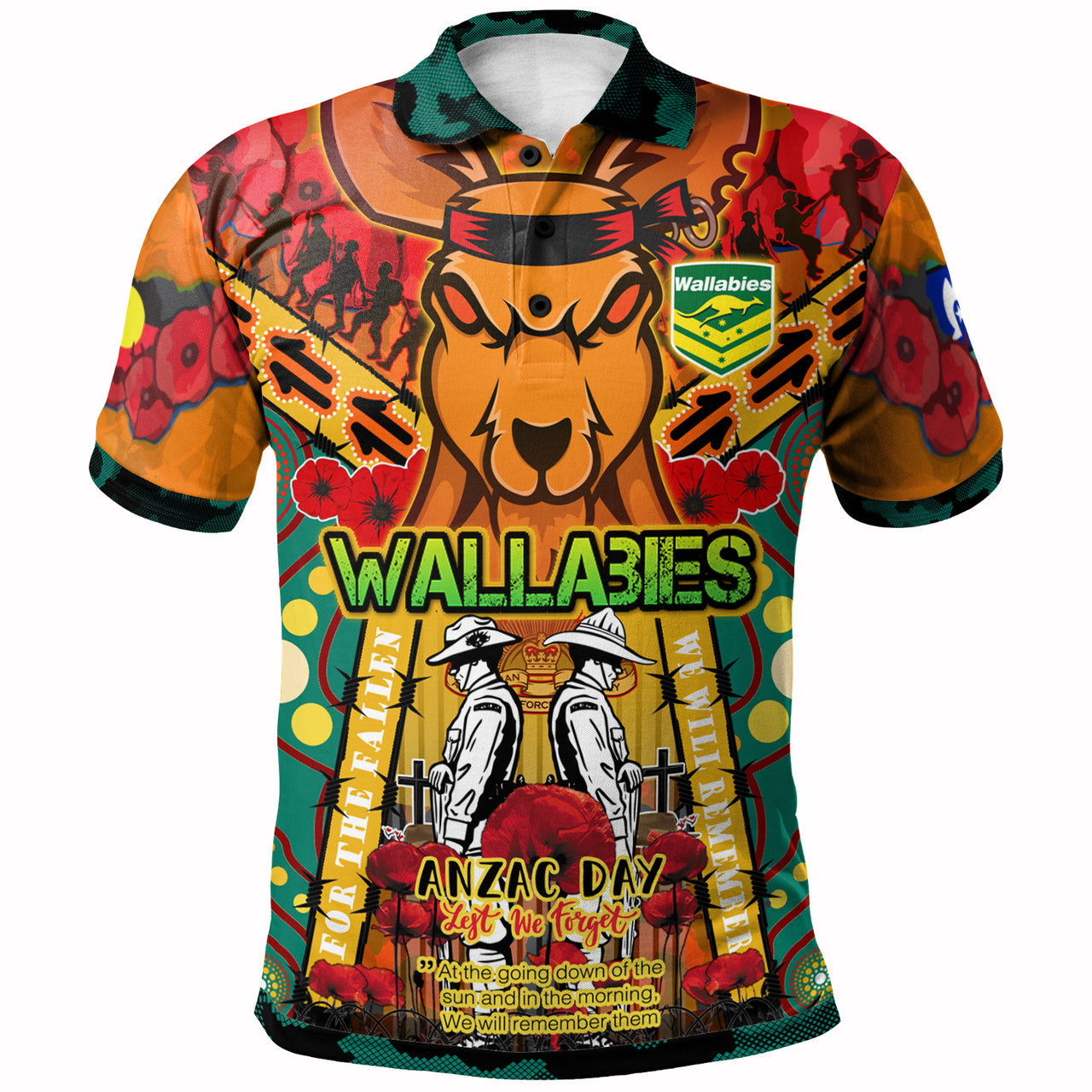 wallabies-rugby-anzac-day-custom-watercolour-polo-shirt-remembrance-lest-we-forget-with-poppy-flower