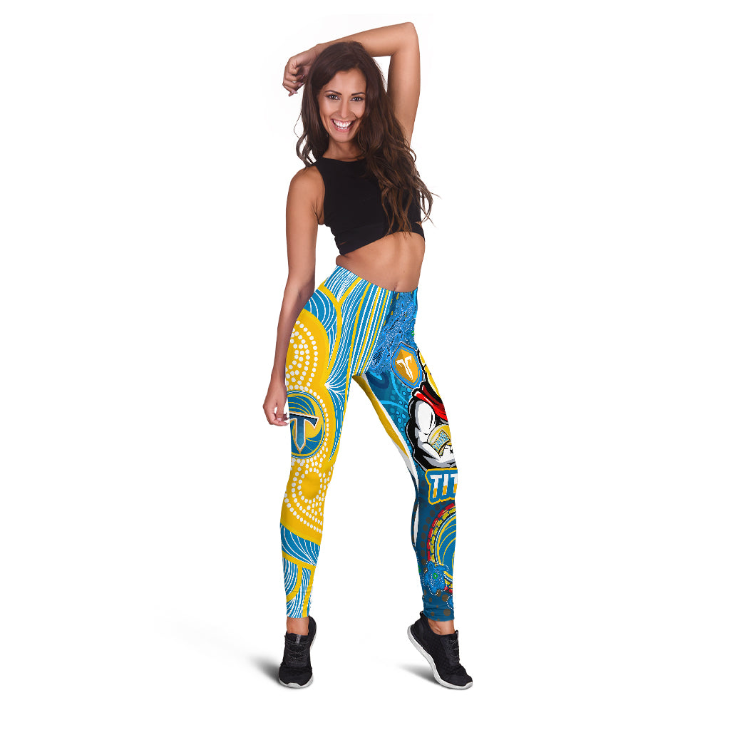 titans-rugby-leggings-gold-coast-titans-mascot-with-aboriginal-art-leggings