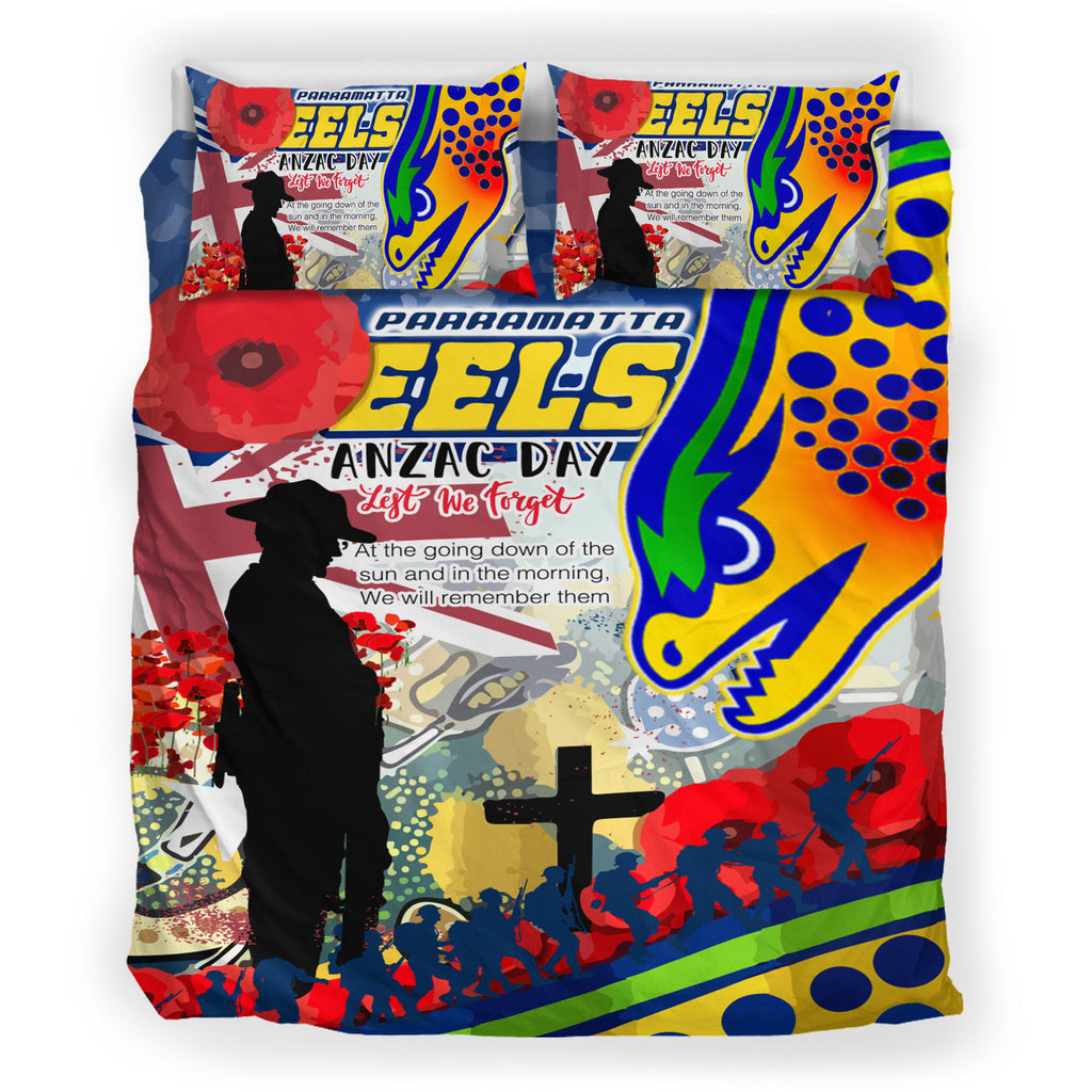 eels-rugby-australia-anzac-day-lest-we-forget-custom-bedding-set-remembrance-eels-with-anzac-poppy-watercolour-style