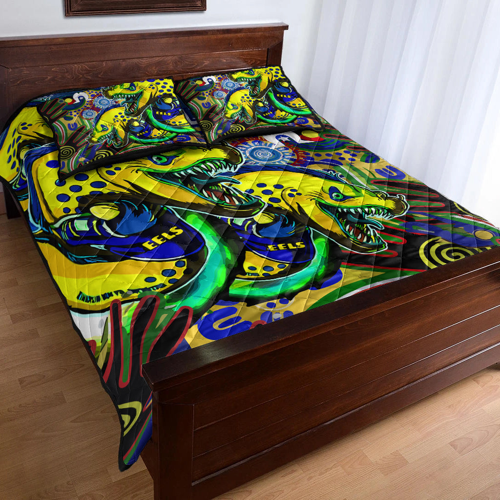 eels-rugby-quilt-bed-set-custom-eels-australia-naidoc-week-getting-up-standing-up-and-showing-up