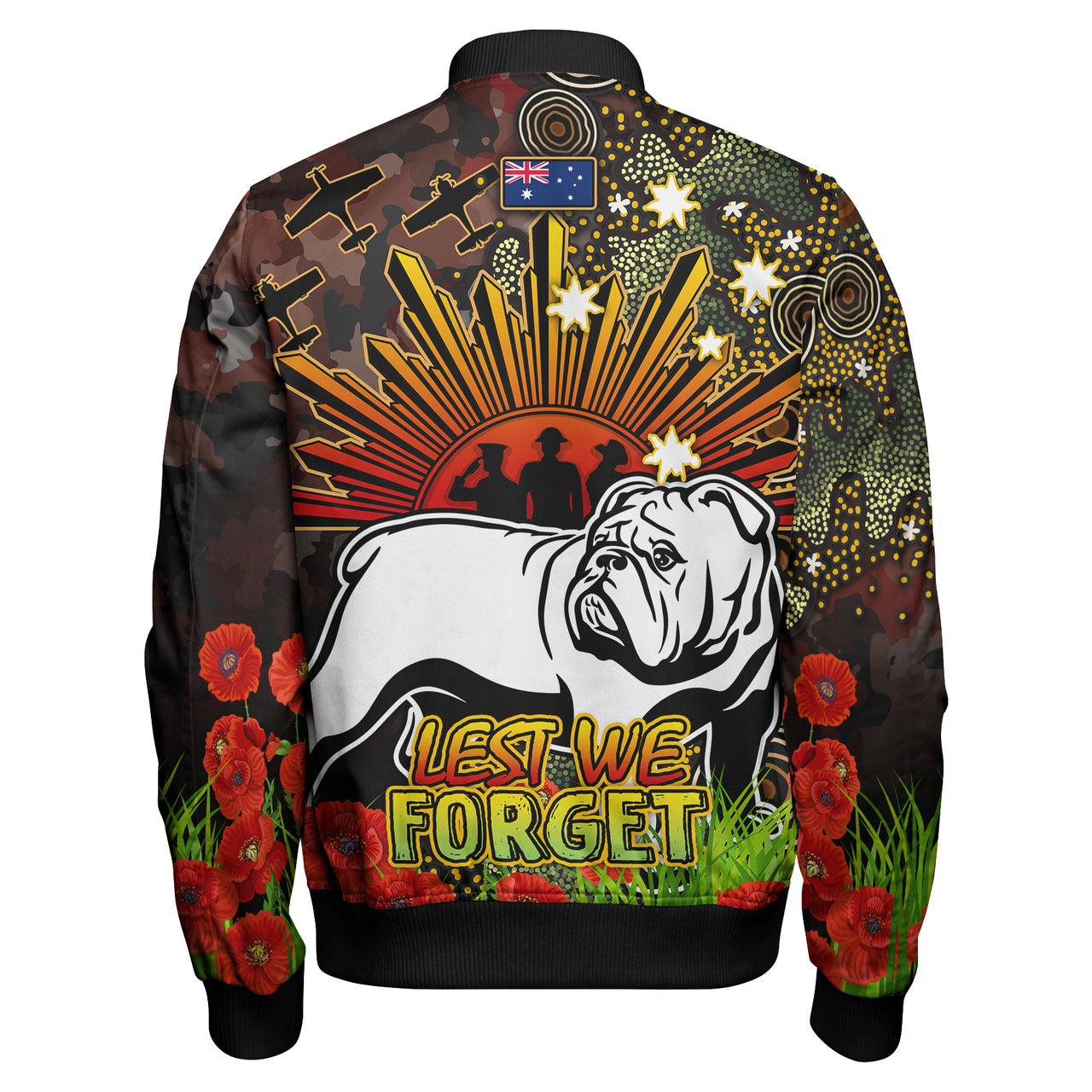 bulldogs-rugby-bomber-jacket-anzac-bulldog-with-remembrance-poppy-and-indigenous-patterns-bomber-jacket