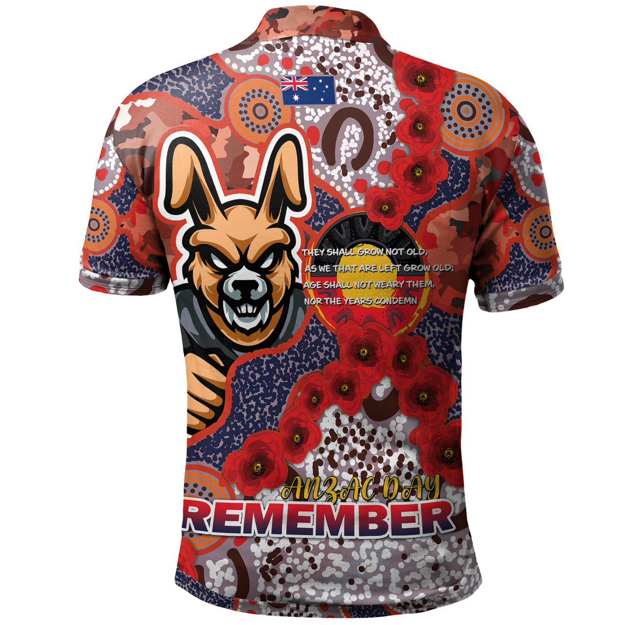rabbitohs-rugby-polo-shirt-custom-anzac-south-sydney-rabbitohs-with-aboriginal-poppy-flowers-polo-shirt