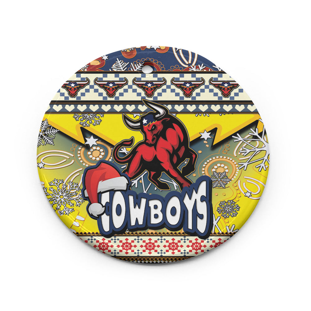 cowboys-rugby-christmas-ceramic-ornament-xmas-cowboys-christmas-balls-snowflake-with-aboriginal-patterns