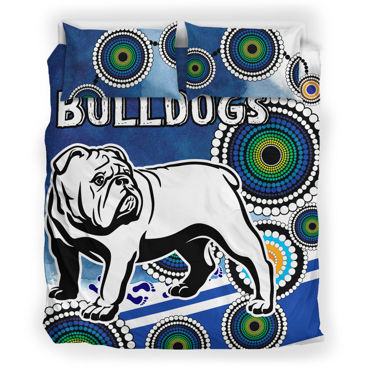 bulldogs-rugby-bedding-set-custom-indigenous-bulldogs-bedding-set