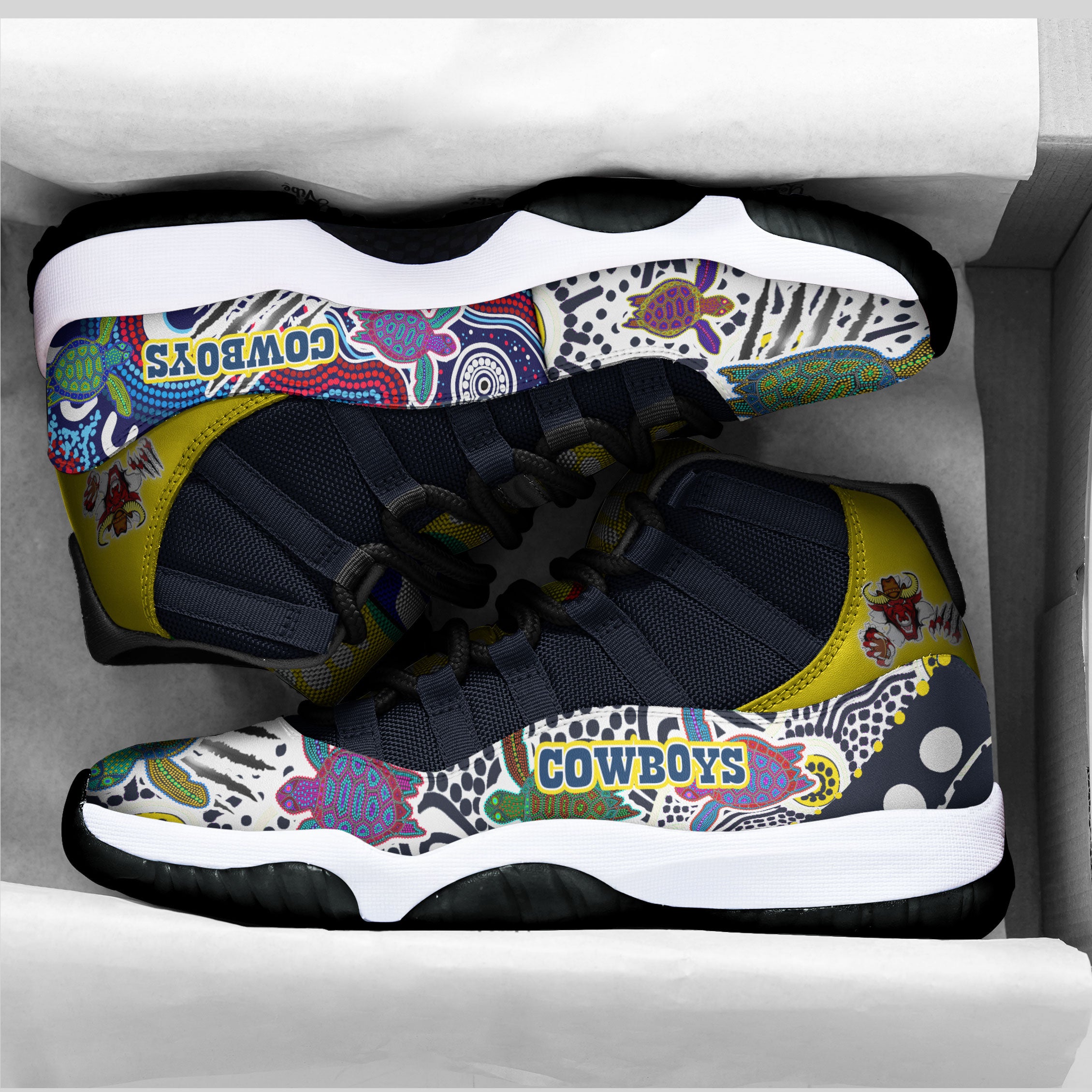 cowboys-rugby-high-top-basketball-shoes-j11-custom-indigenous-queensland-super-cows-with-sea-turtle-scratch-style-sneakers-j11