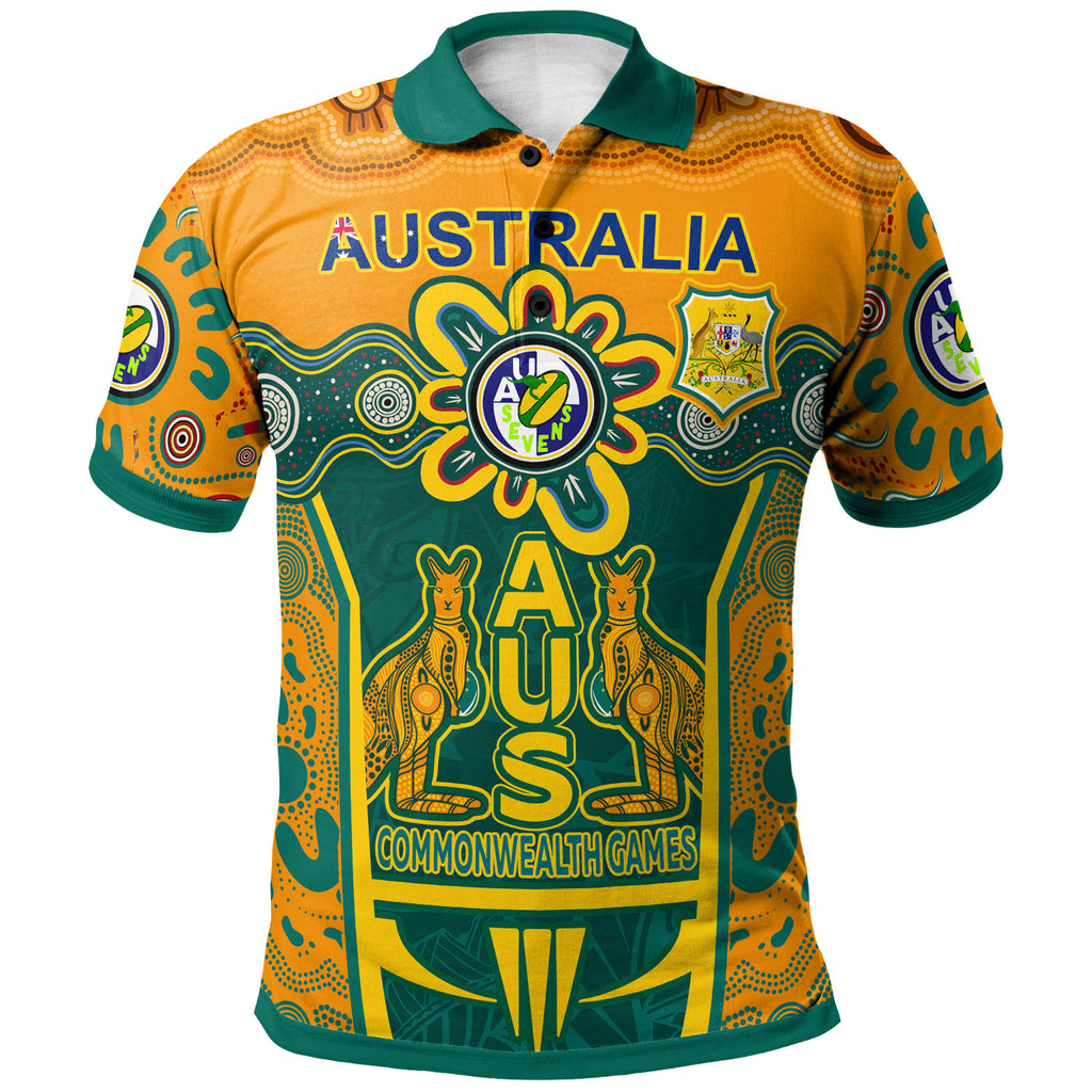 australian-rugby-sevens-mens-squad-polo-shirt-custom-aussie-7s-indigenous-commonwealth-games-with-australia-coast-of-arm-polo-shirt
