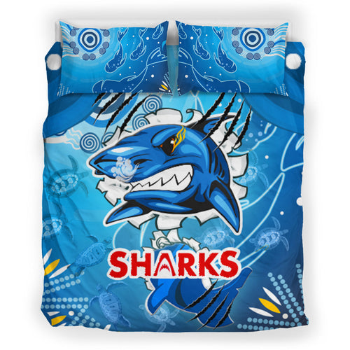 sharks-aboriginal-custom-rugby-bedding-set-the-indigenous-sharks-scratch-style