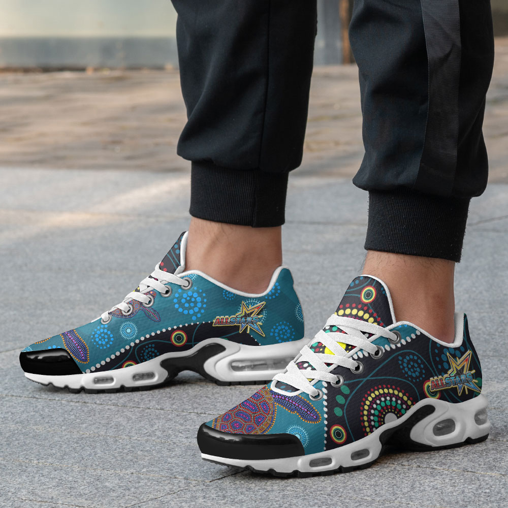 indigenous-all-stars-rugby-cushion-shoes-dreamtime-turtle-with-aboriginal-dot-painting-art-cushion-running-shoes-ver2