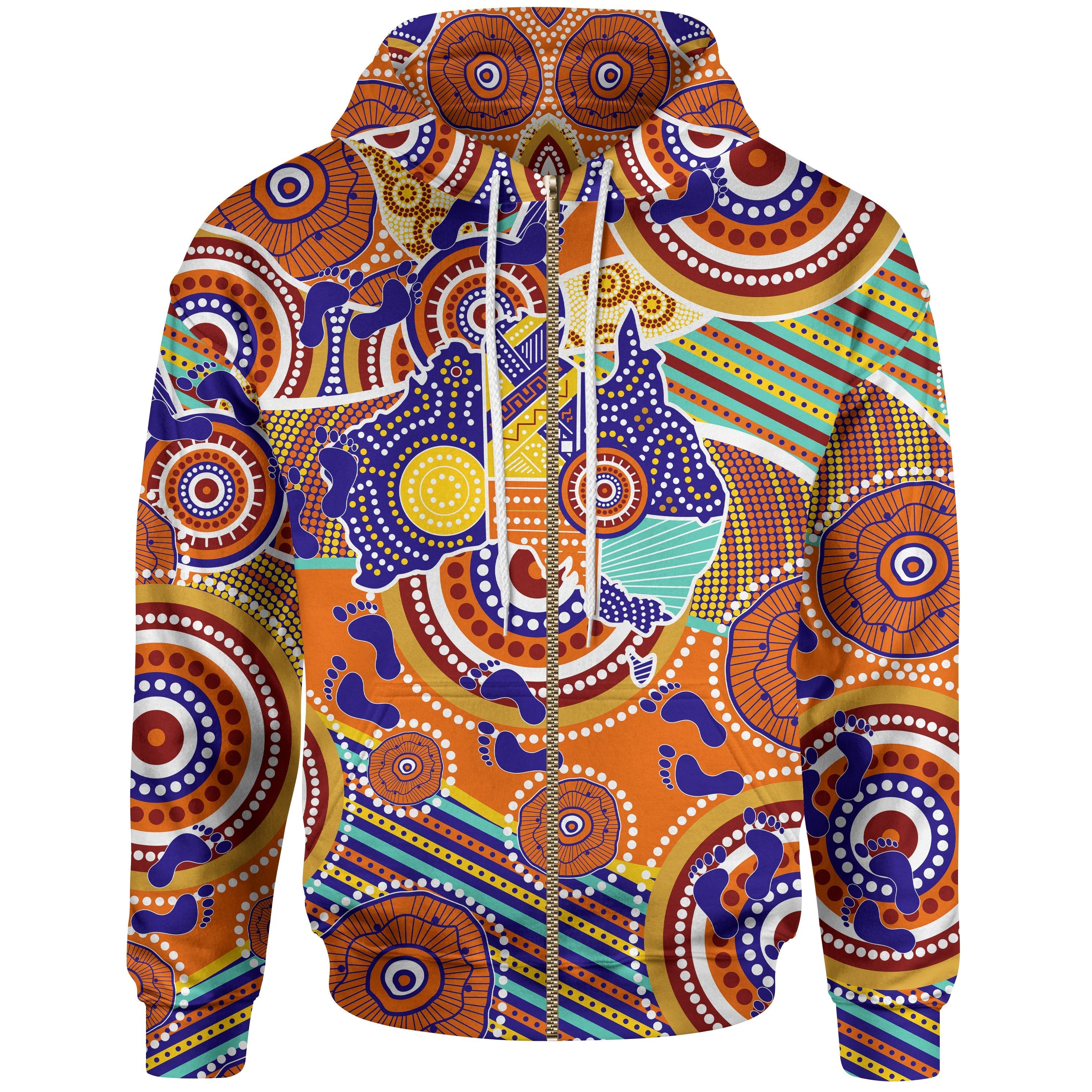 kid-aboriginal-zip-up-hoodie-australian-map-dot-painting