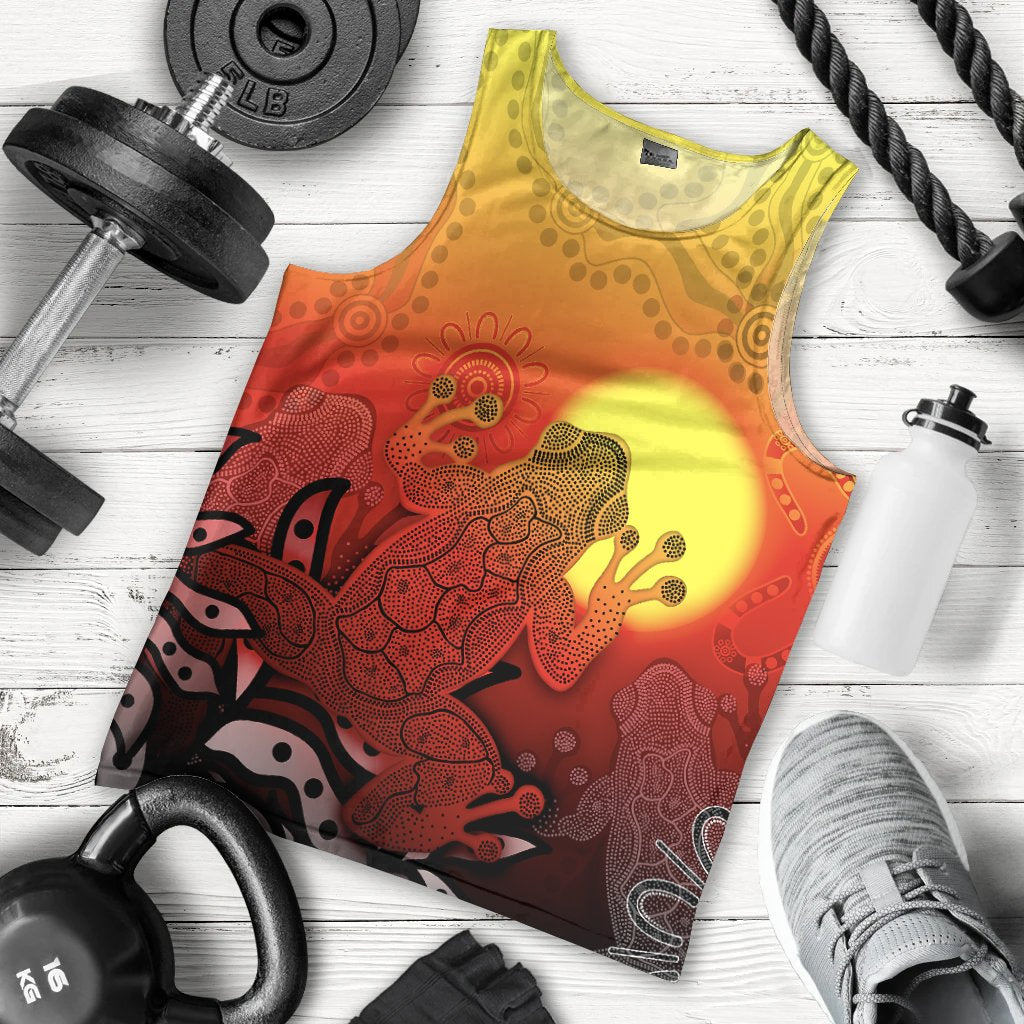 aboriginal-mens-tank-top-indigenous-frog-red