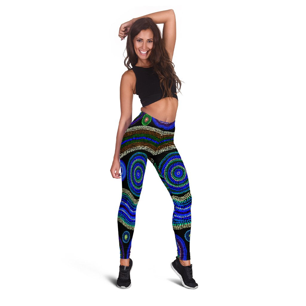 legging-aboriginal-dot-unique-style-blue