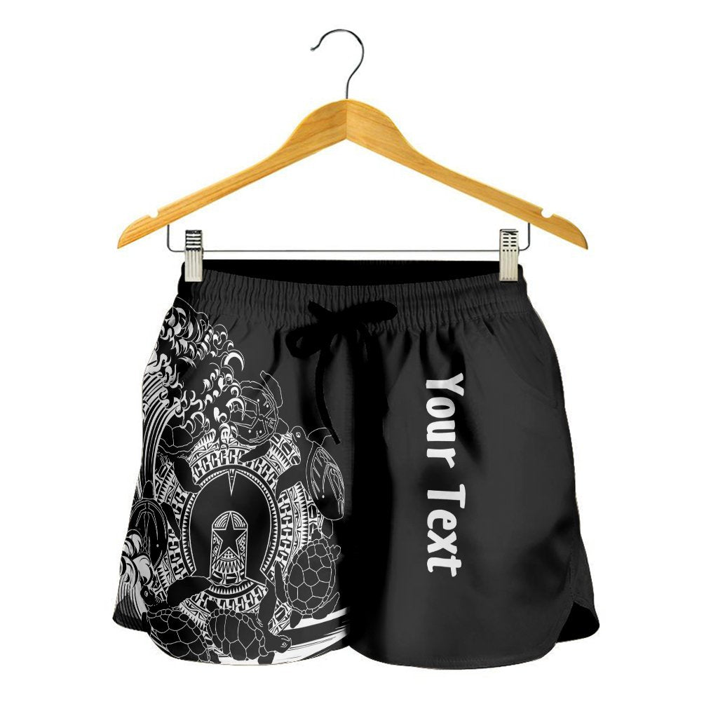 [Custom]Aboriginal Women's Short, Torres Strait Islands in Wave (Black) - Vibe Hoodie