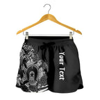 [Custom]Aboriginal Women's Short, Torres Strait Islands in Wave (Black) - Vibe Hoodie