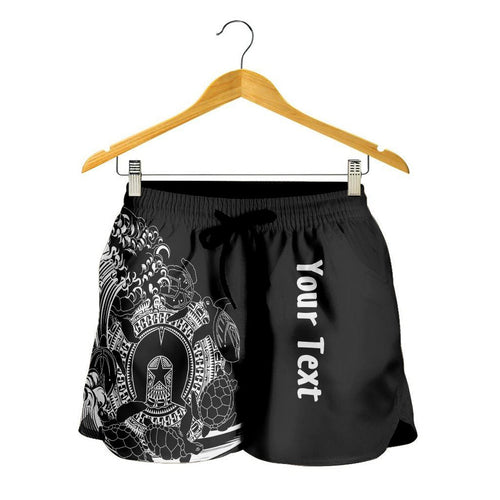 [Custom]Aboriginal Women's Short, Torres Strait Islands in Wave (Black) - Vibe Hoodie