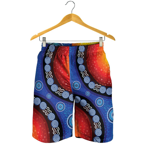 men-short-aboriginal-color-dot-painting