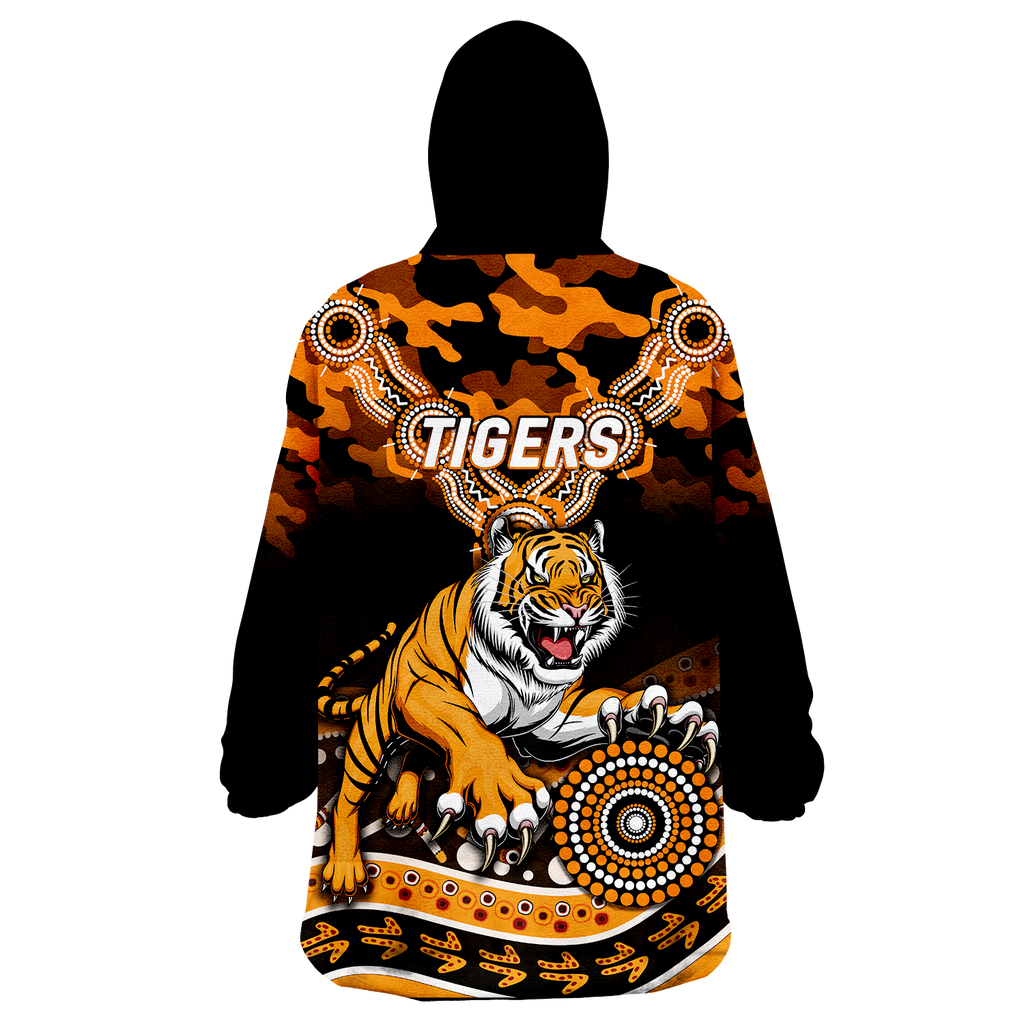 Tigers Rugby ANZAC Day Camouflage Indigenous Art Wearable Blanket Hoodie - LT12