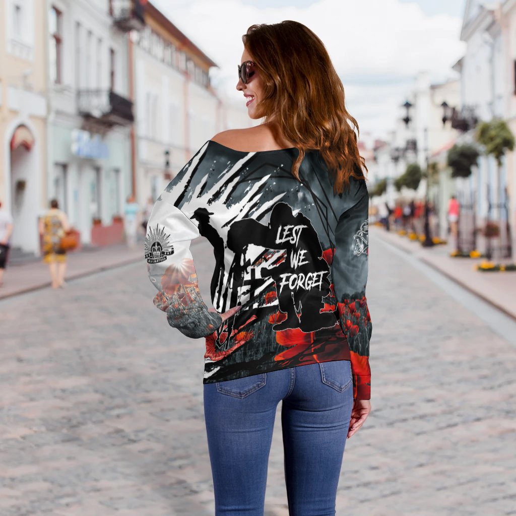 Anzac Day Off Shoulder Sweater - The Spirit of Anzac - Vibe Hoodie