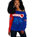 (Custom Text) Vibe Hoodie Africa Women's Off Shoulder Sweater - Reunion - AF01