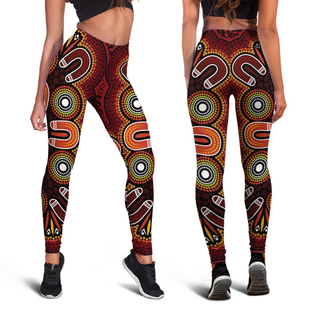 aboriginal-legging-aboriginal-dot-painting-flowers-style