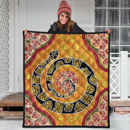 premium-quilt-aboriginal-unique-style-snake-orange-color-2021